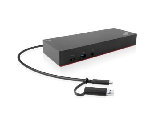 Lenovo ThinkPad 40AF0135EU Hybrid USB-C/USB-A Docking Station, Wired, Black