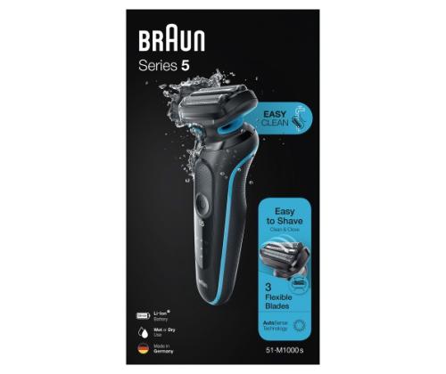 Braun Series 5 51-M1000s Shaver, Black/Blue