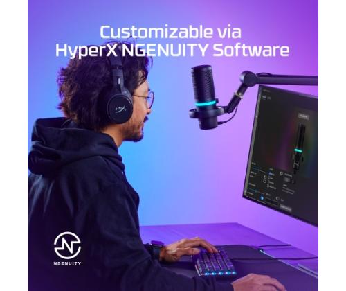 HyperX DuoCast Microphone USB-C, 3.5mm jack, RGB Lighting, Black
