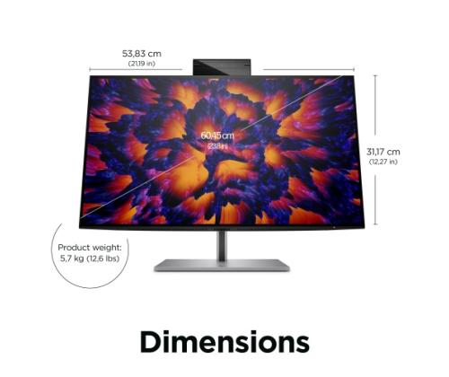 HP Z24m G3 Monitor 23.8'' IPS QHD 2560x1440, 5 ms, 400 cd/m2, 90 Hz, Silver