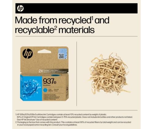 HP 937e EvoMore (4S6W6NE) Ink Cartridge, Cyan