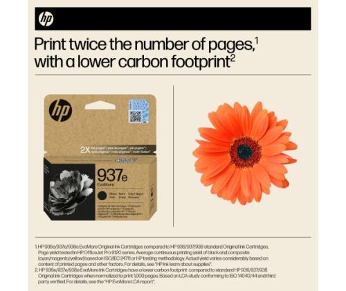 HP 937e EvoMore (4S6W9NE) Ink Cartridge, Black
