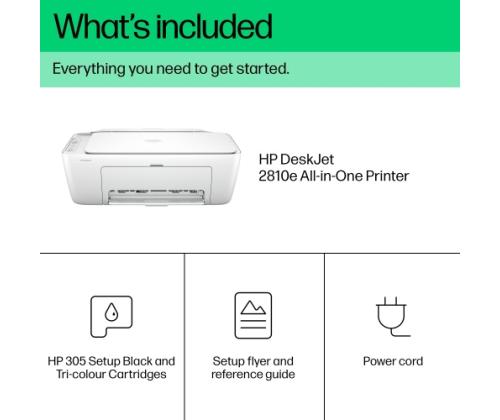 HP DeskJet 2810e All-in-One Printer Inkjet Colour MFP A4 7.5 ppm USB Wi-Fi (SPEC)
