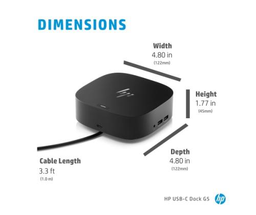 HP USB-C Dock G5 (5TW10AA) Docking station, Black (SPEC)