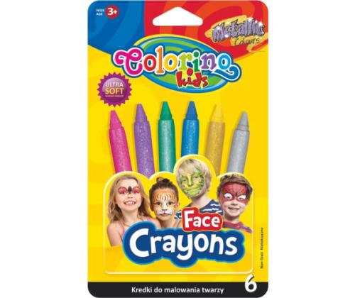 Colorino Kids Metallic face crayons 6 colours