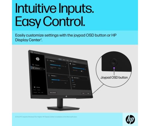 HP V24v G5 Monitor 23.8'' VA FHD 1920x1080, 5 ms, 250 cd/m2, 75 Hz, Juoda