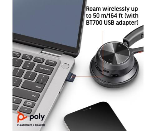 Poly Voyager 4320 MS Teams Wireless Headset, Bluetooth, USB-A, +BT700 dongle, Black