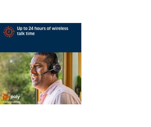 Poly Voyager 4320 MS Teams Wireless Headset, Bluetooth, USB-A, +BT700 dongle, Black