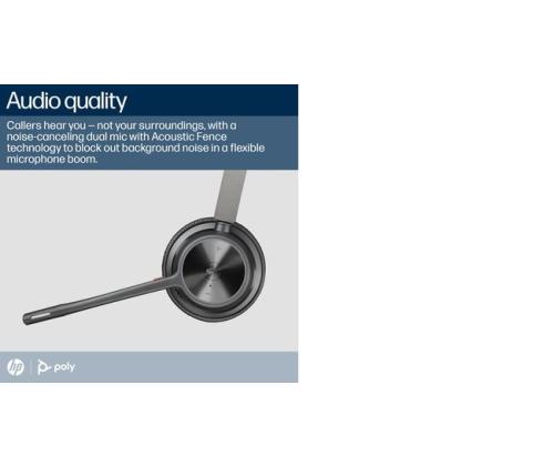 Poly Voyager 4320 MS Teams Wireless Headset, Bluetooth, USB-C, +BT700 dongle, +Charging Stand, Black
