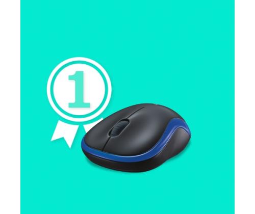 Logitech M185 Wireless Mouse, RF Wireless, 1000 DPI, Black/Blue