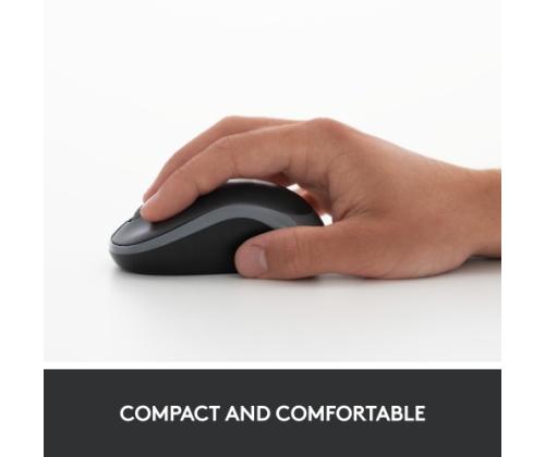 Logitech M185 Wireless Mouse, RF Wireless, 1000 DPI, Black/Blue