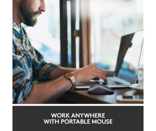 Logitech M185 Wireless Mouse, RF Wireless, 1000 DPI, Black/Blue