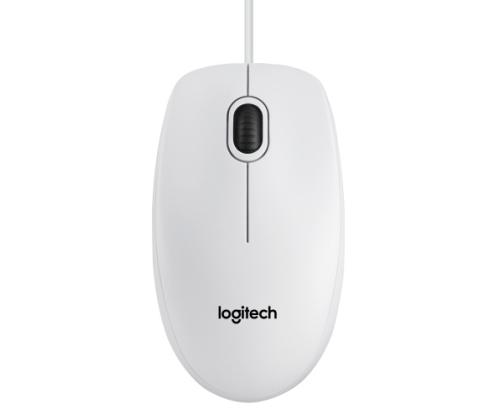 Logitech B100 Wired Mouse, USB Type-A, Optical, 1000 DPI, White