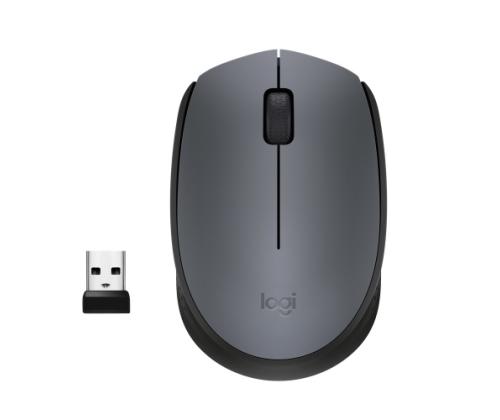 Logitech M170 Wireless Mouse, RF Wireless, 1000 DPI, Grey/Black (SPEC)