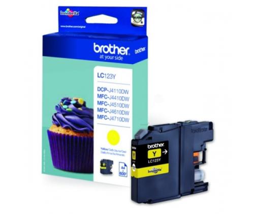 Brother LC123 (LC123Y) Ink Cartridge, Yellow
