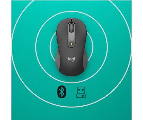 Logitech Signature M650 (910-006253) mouse RF Wireless + Bluetooth Optical 4000 DPI, Graphite