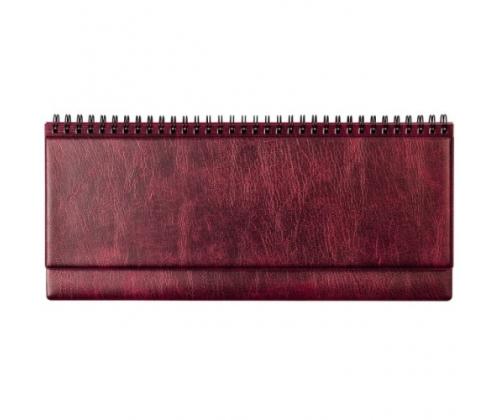 Horizontal table calendar Memo PVC 2026m. burgundy