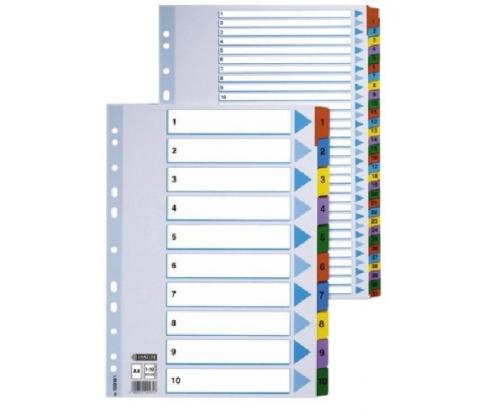 Divider Esselte Mylar, A4, numbers 1-12, color