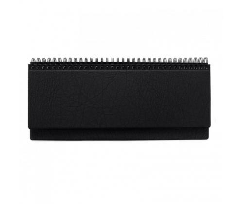 Horizontal table calendar Memo PVC 2026m. Black