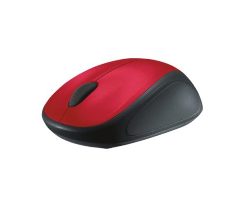 Logitech M235 Wireless Mouse, RF Wireless, 1000 DPI, Red/Black
