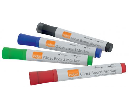 Whiteboard Marker Glass Nobo (4 pcs) Asorted: Black, Blue, Green, Red