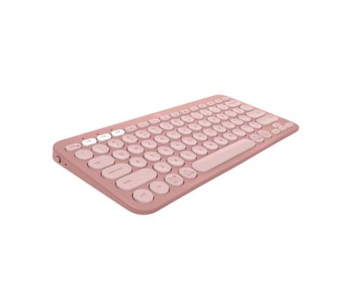 Logitech Pebble Keys 2 K380s Wireless Keyboard, RF Wireless+Bluetooth, US INT, Tonal Rose