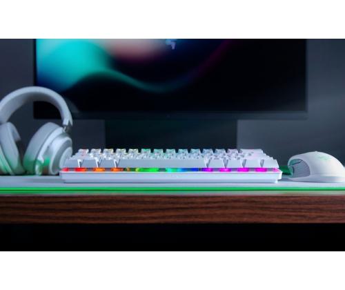 Razer Huntsman Mini Gaming keyboard, RGB LED light, US, Wired, Purple Switch, Mercury White