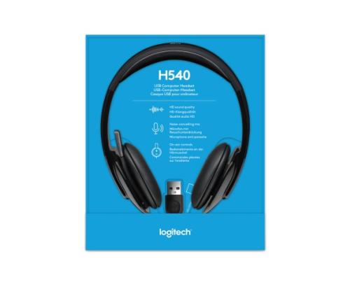 Logitech H540 Wired Headset, USB-A, Black
