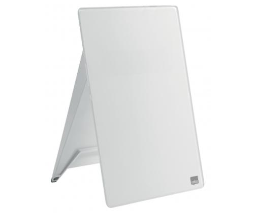 Glass Desktop Whiteboard Easel Nobo Brilliant White 22x30cm