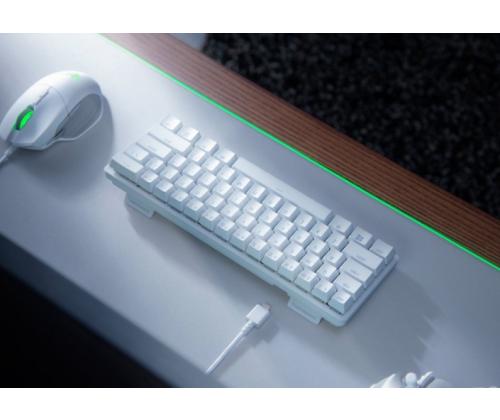 Razer Huntsman Mini Gaming keyboard, RGB LED light, US, Wired, Purple Switch, Mercury White