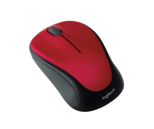 Logitech M235 Wireless Mouse, RF Wireless, 1000 DPI, Red/Black