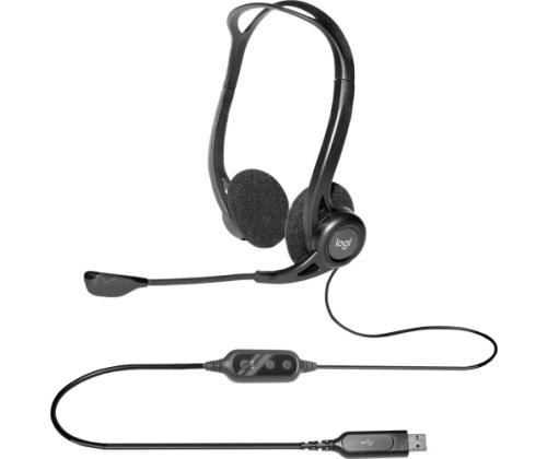 Logitech PC 960 Wired Headset, USB-A, Black