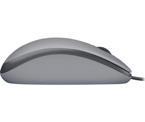 Logitech M110 Silent Wired Mouse, USB Type-A, 1000 DPI, Mid Grey
