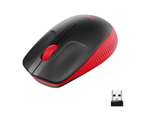Logitech M190 Full-Size Wireless Mouse, RF Wireless, 1000 DPI, Red (SPEC)