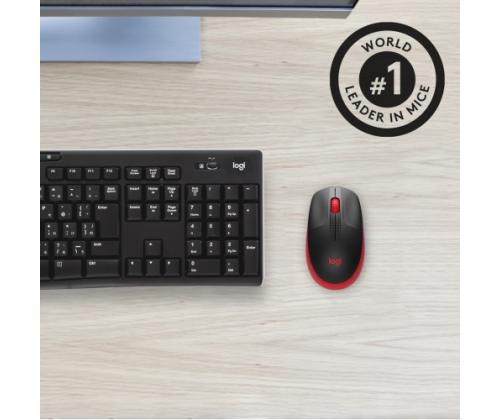 Logitech M190 Full-Size Wireless Mouse, RF Wireless, 1000 DPI, Red (SPEC)