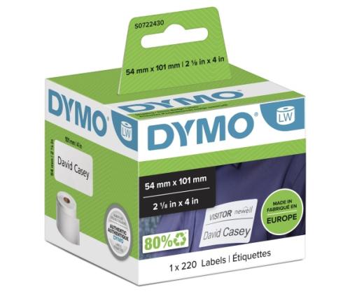 Dymo 99014 (S0722430) Label Roll Black on White, 54mm x 101mm, 220 Labels