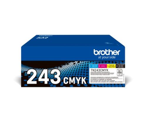Brother TN-243CMYK (TN243CMYK) Toner Cartridge, Black, Cyan, Magenta, Yellow