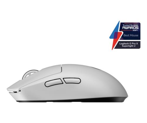 Logitech G PRO X Superlight 2 Wireless Gaming Mouse, RF Wireless, 32000 DPI, White