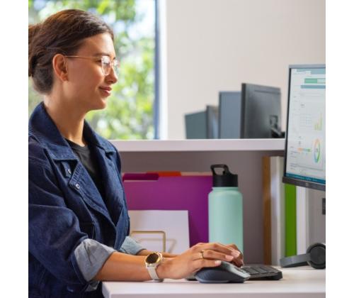 Logitech MX Keys Combo for Business Gen 2 Wireless Keyboard + Mouse +Palm Rest, US Int, Graphite