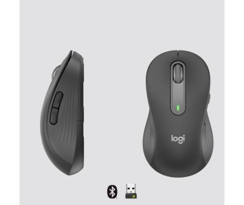 Logitech Signature M650 L Left Wireless Mouse, RF Wireless + Bluetooth, 4000 DPI, Graphite