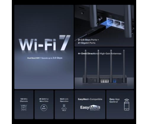 Mercusys BE3600 Dual Band Wi-Fi 7 Router