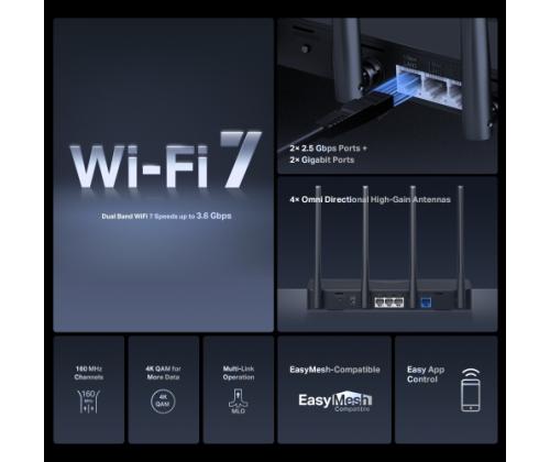 Mercusys BE3600 Dual Band Wi-Fi 7 Router