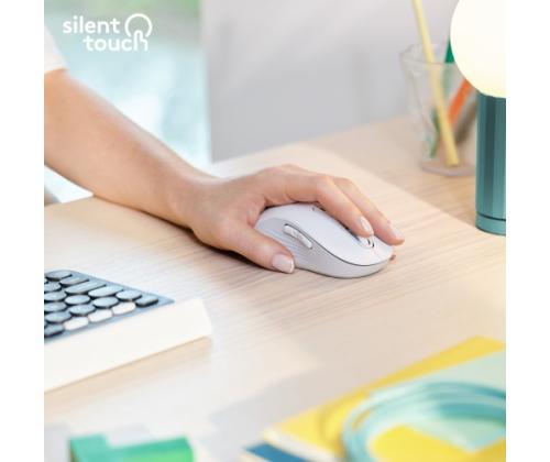 Logitech Signature M650 L LEFT Wireless Mouse, RF Wireless + Bluetooth, 4000 DPI, Off-White