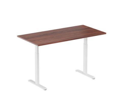 Adjustable Height Table Up Up Bjorn White, Table top L Dark Walnut