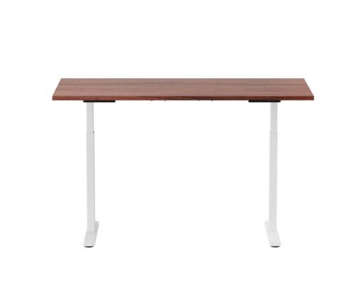 Adjustable Height Table Up Up Bjorn White, Table top L Dark Walnut