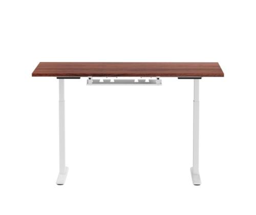Adjustable Height Table Up Up Bjorn White, Table top L Dark Walnut