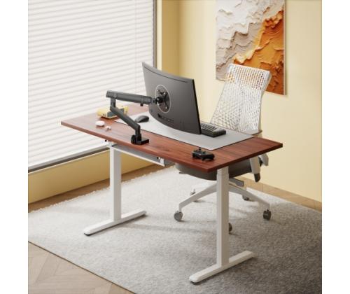 Adjustable Height Table Up Up Bjorn White, Table top L Dark Walnut