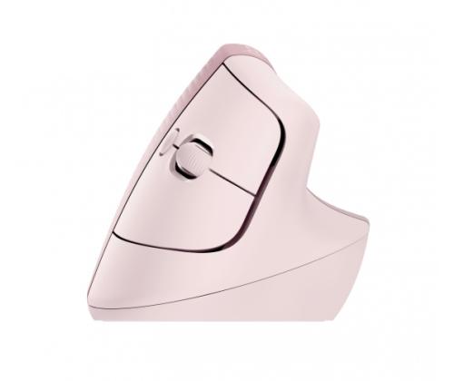 Logitech Lift Vertical Wireless Mouse RF Wireless + Bluetooth, 4000 DPI, Rose