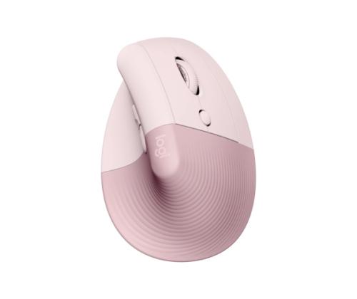 Logitech Lift Vertical Wireless Mouse RF Wireless + Bluetooth, 4000 DPI, Rose