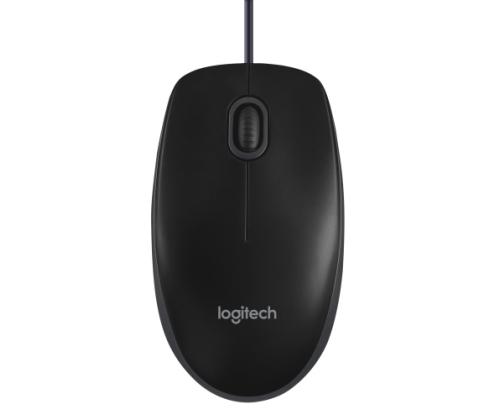 Logitech B100 Wired Mouse, USB Type-A, Optical, 1000 DPI, Black